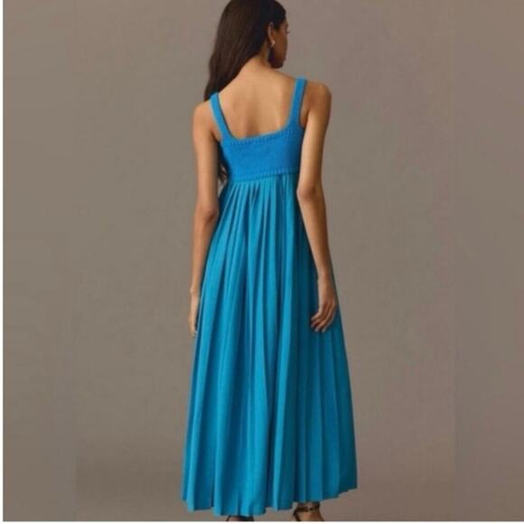 Mare Mare x Anthropologie NWOT Blue Pleated Maxi Dress SZ L - Picture 2 of 7